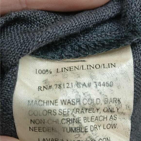 Eileen Fisher Women's 100% Linen Drawstring Straight Leg Pants Black Size Small - Picture 10 of 10